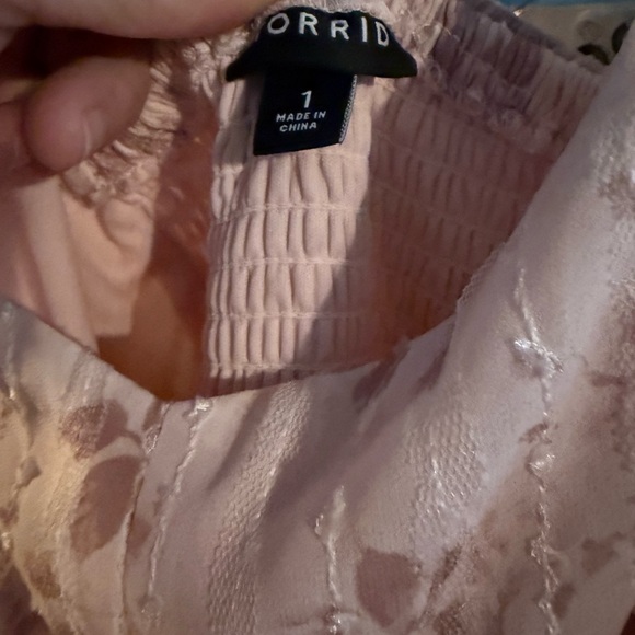 Torrid Light Pink Floral Tiered Midi Dress - Picture 3 of 3